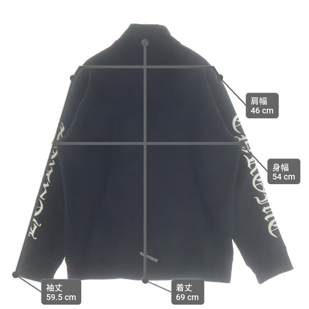 CHROME HEARTS(クロムハーツ) Y NOT SLO RIDE ロゴ刺繍 ハーフジップスウェット トレーナー ブラック