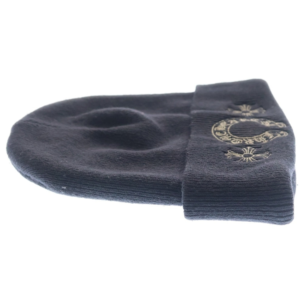 CHROME HEARTS(クロムハーツ) WOOL WATCH CAP CHプラス ホースシュー エンブロイダリー ウールビーニー ニットキャップ ニット帽 ブラック