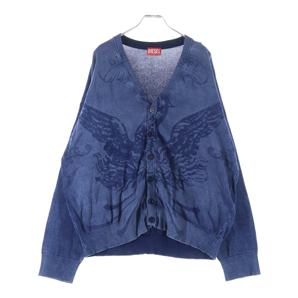 DIESEL(ディーゼル) K-FENICAR フロントロゴデザイン 6B ニット カーディガン インディゴ A19480