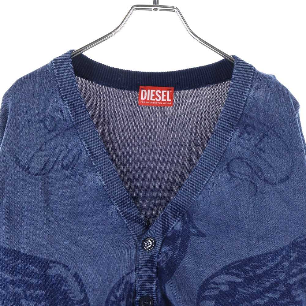 DIESEL(ディーゼル) K-FENICAR フロントロゴデザイン 6B ニット カーディガン インディゴ A19480