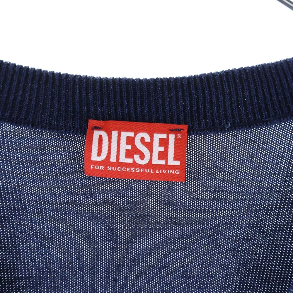 DIESEL(ディーゼル) K-FENICAR フロントロゴデザイン 6B ニット カーディガン インディゴ A19480