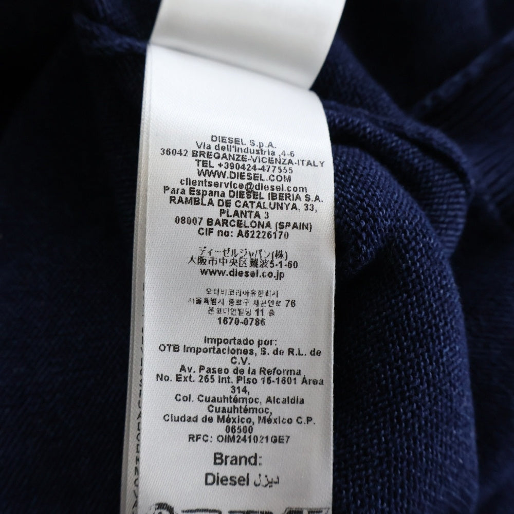 DIESEL(ディーゼル) K-FENICAR フロントロゴデザイン 6B ニット カーディガン インディゴ A19480