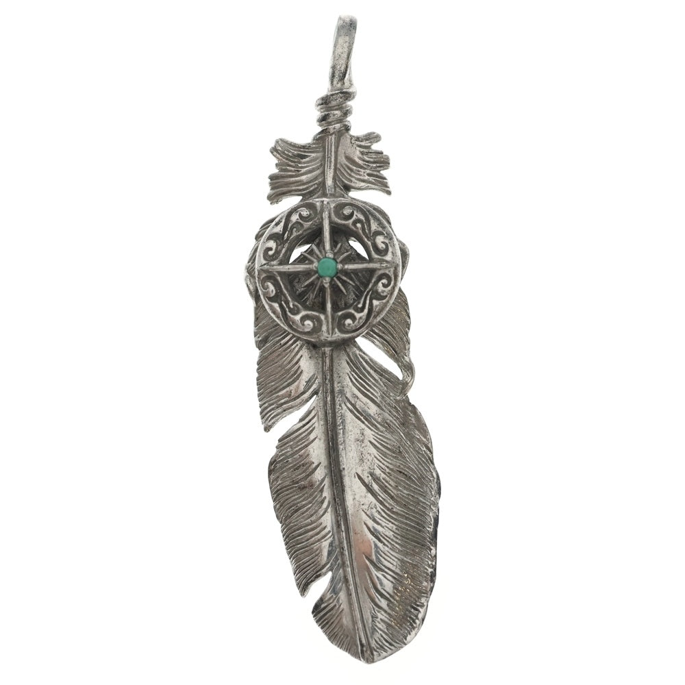 SAAD(サード) Feather Wheel Turquoise Necklace Pendant フェザーホイールターコイズネックレストップ シルバー925