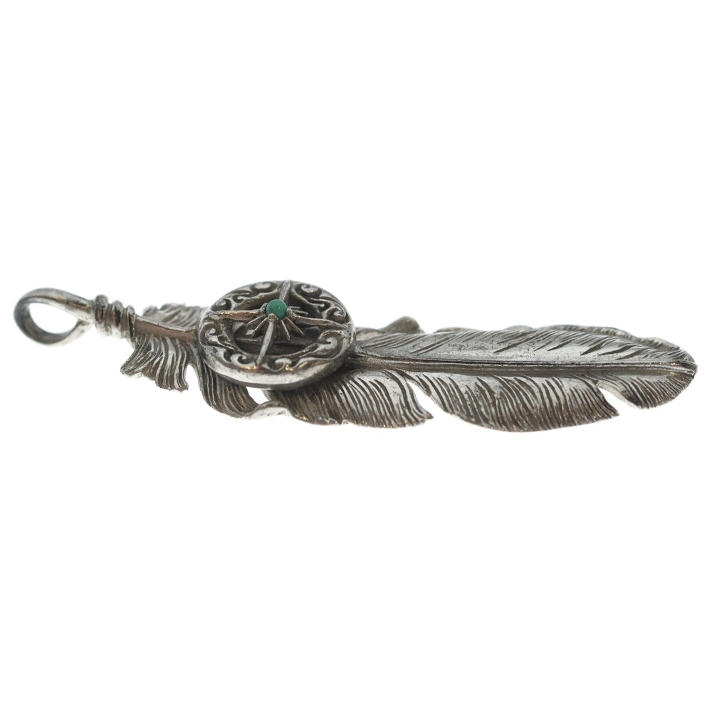 SAAD(サード) Feather Wheel Turquoise Necklace Pendant フェザーホイールターコイズネックレストップ シルバー925