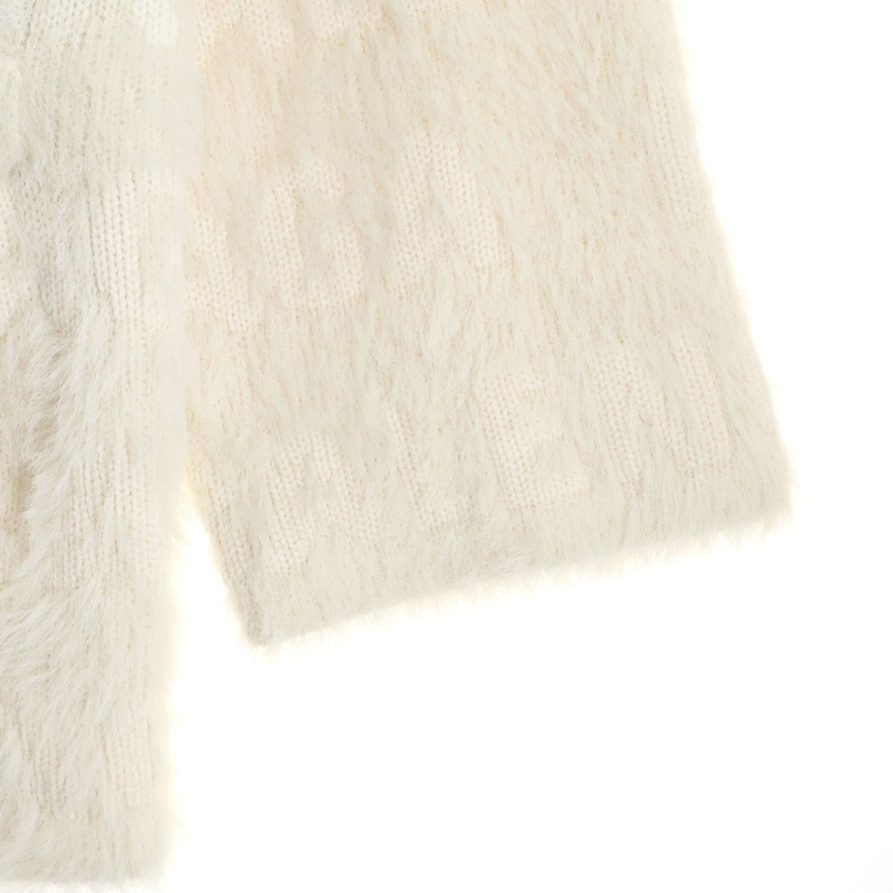 BALENCIAGA(バレンシアガ) ロゴ総柄 Vネックカーディガン ニット ホワイト 769146