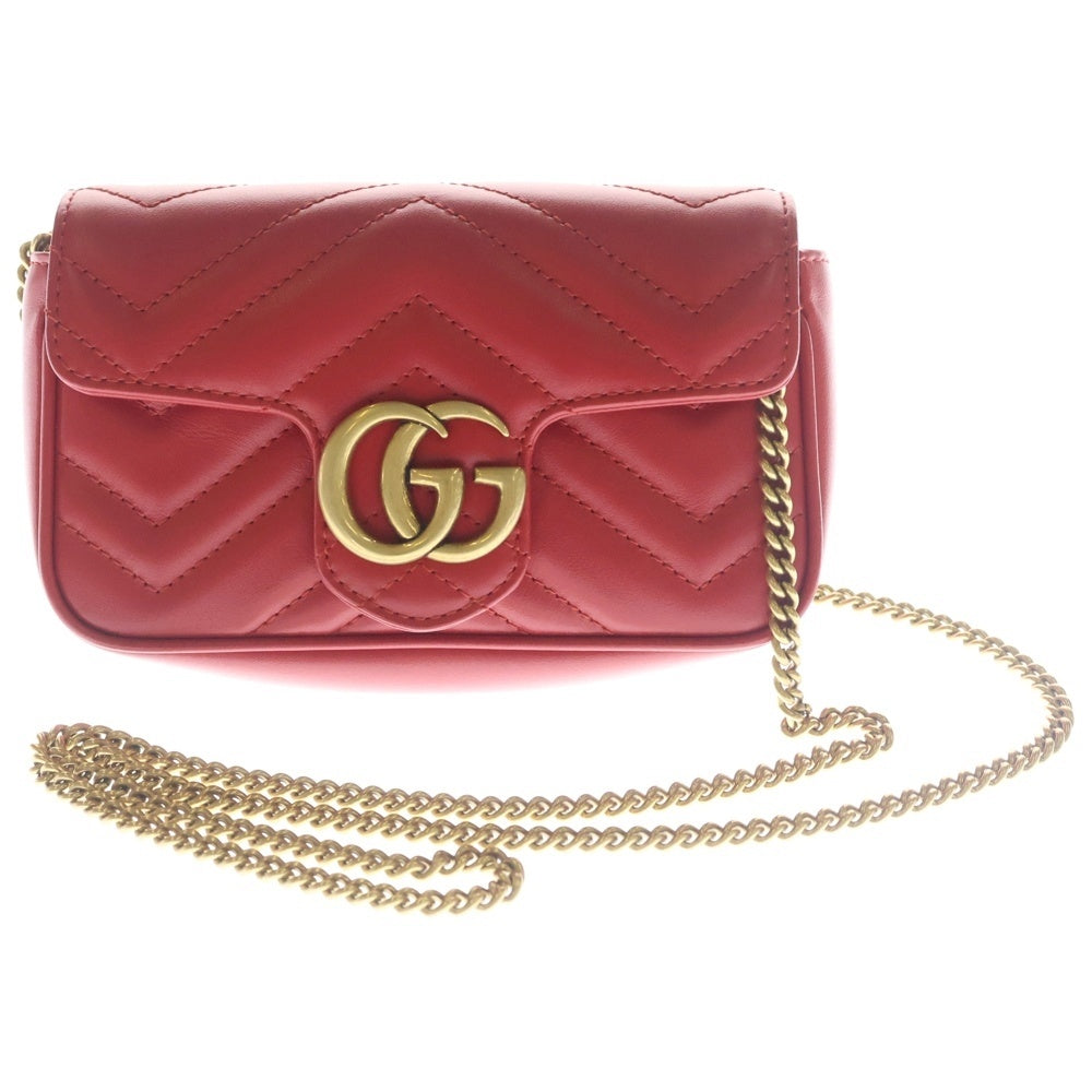 GUCCI(グッチ) GGマーモント チェーン ショルダーバッグ レッド 476433 レディース