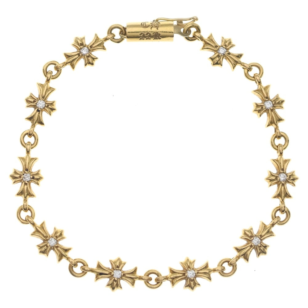 CHROME HEARTS(クロムハーツ) 22K TNY E CH PLS P/DIA タイニーE CHプラス ブレスレット PAVEダイヤ ゴールド BCA026