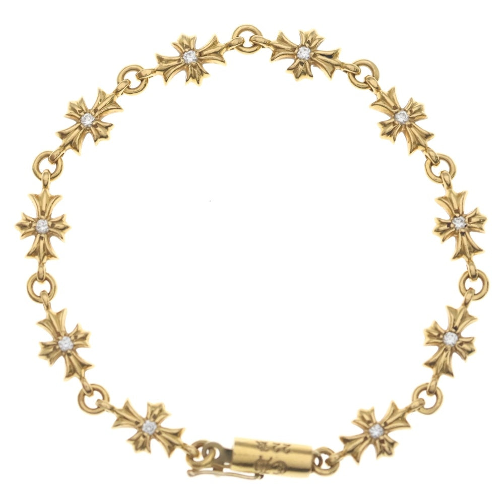 CHROME HEARTS(クロムハーツ) 22K TNY E CH PLS P/DIA タイニーE CHプラス ブレスレット PAVEダイヤ ゴールド BCA026