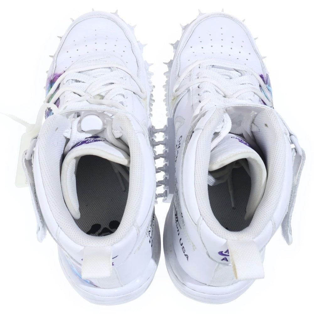 NIKE(ナイキ) ×OFF-WHITE AIR FORCE1 MID SP LTHR オフホワイト エアフォース1 ミッドカットスニーカー ホワイト US10/28cm DR0500-100