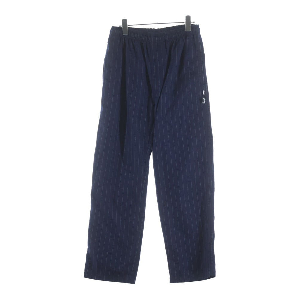 STUSSY(ステューシー) ×CDG シーディージー ロゴデザイン ドローストリング ストライプ イージーパンツ ネイビー 316058