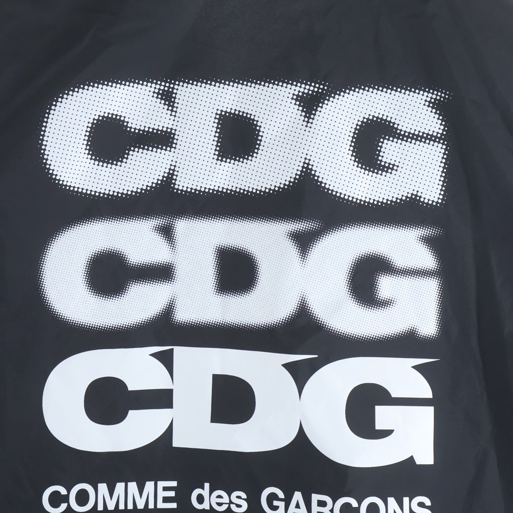 COMME des GARCONS CDG(コムデギャルソン シーディージー) バックロゴデザイン ダブルポケット ナイロン コーチジャケット ブラック SZ-J004