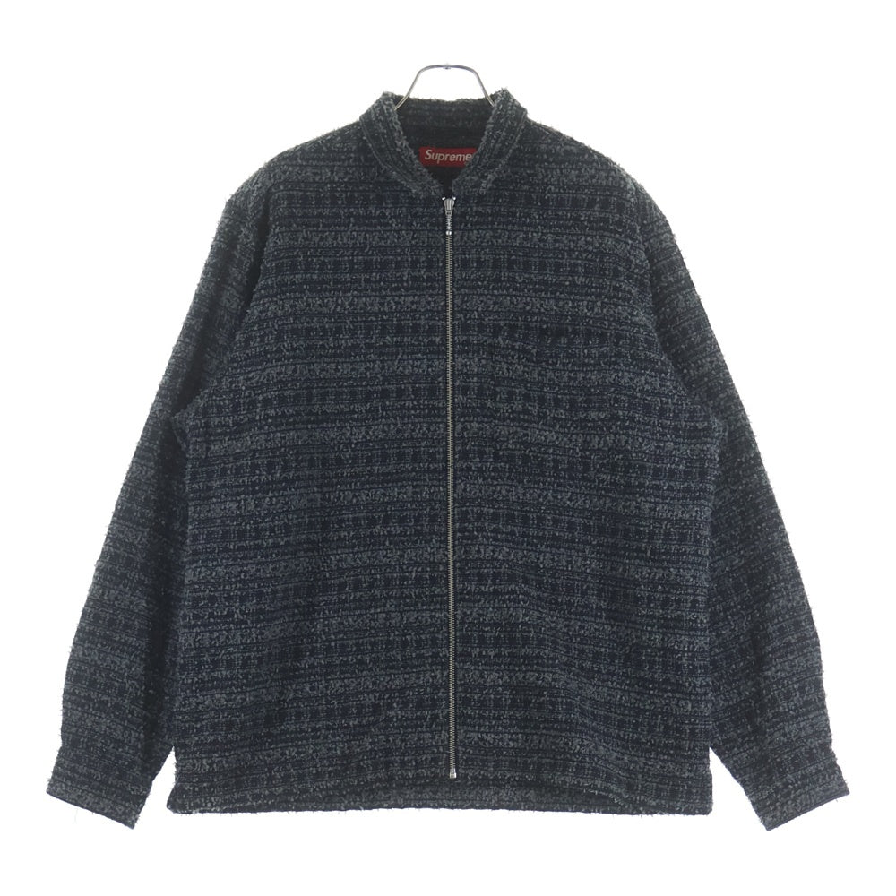 SUPREME(シュプリーム) 26SS Boucle Zip Up Shirt ブークレ ジップアップ ツイードジャケット グレー