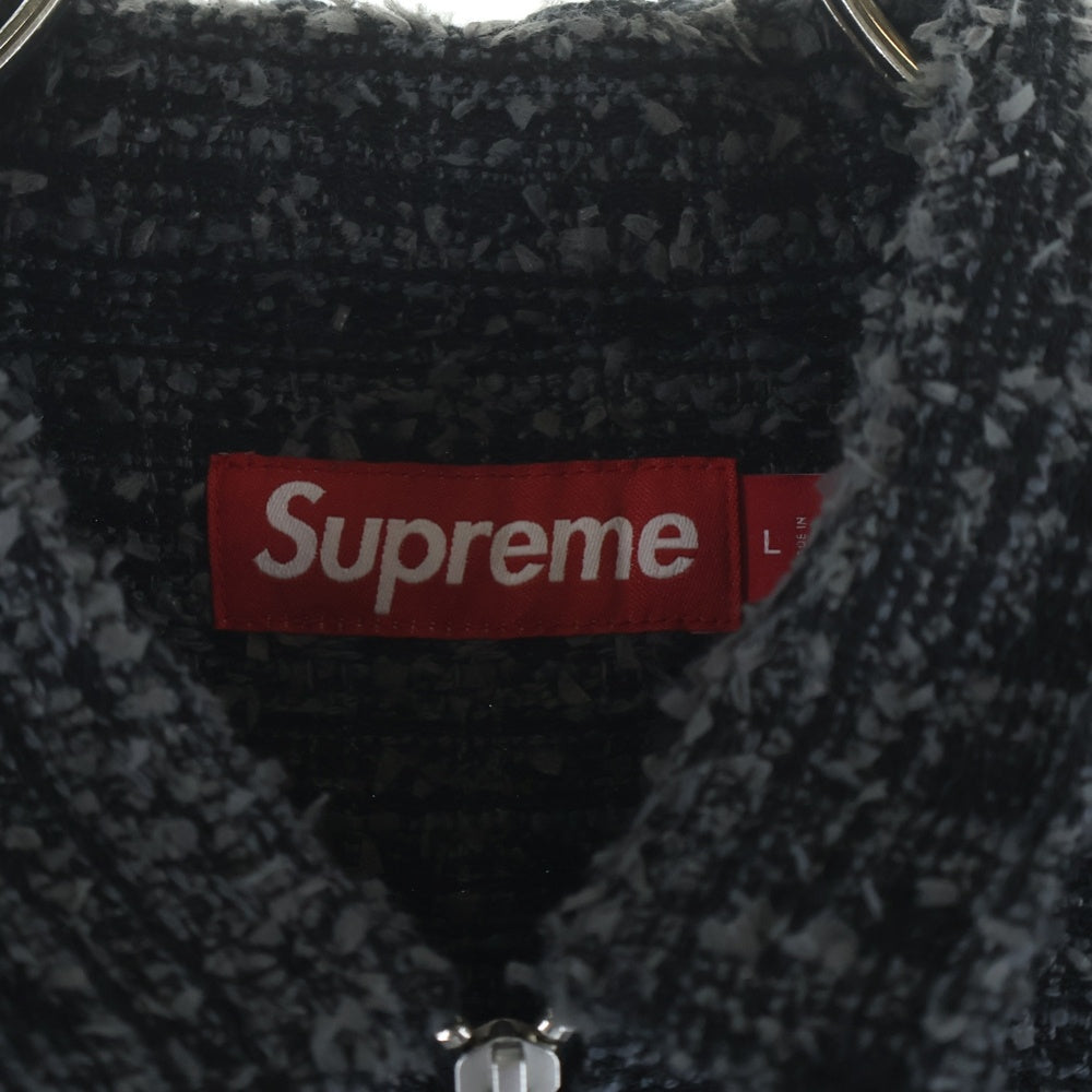SUPREME(シュプリーム) 26SS Boucle Zip Up Shirt ブークレ ジップアップ ツイードジャケット グレー