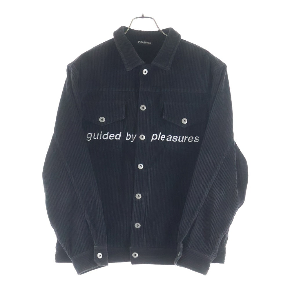 PLEASURES(プレジャーズ) ロゴ刺繍 コーデュロイジャケット コーデュロイパンツ セットアップ ブラック