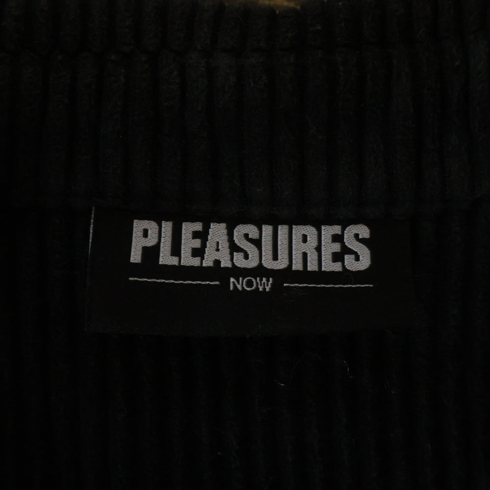 PLEASURES(プレジャーズ) ロゴ刺繍 コーデュロイジャケット コーデュロイパンツ セットアップ ブラック