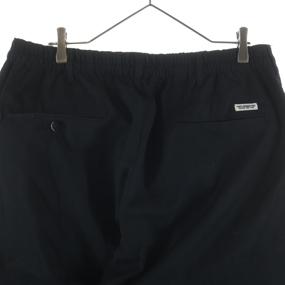COOTIE PRODUCTIONS(クーティー プロダクションズ) 23SS Garment Dyed Double Cloth Easy Trousers ガーメントダイ ダブルクロス イージーパンツ コットンパンツ ブラック CTE-23S101