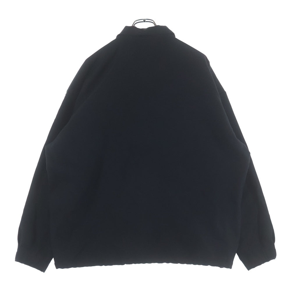 COOTIE PRODUCTIONS(クーティー プロダクションズ) 22AW Polyester Twill Half Zip Work L/S Shirt ポリエステルツイル ハーフジップ長袖シャツ ワークシャツ ブラック CTE-22A406