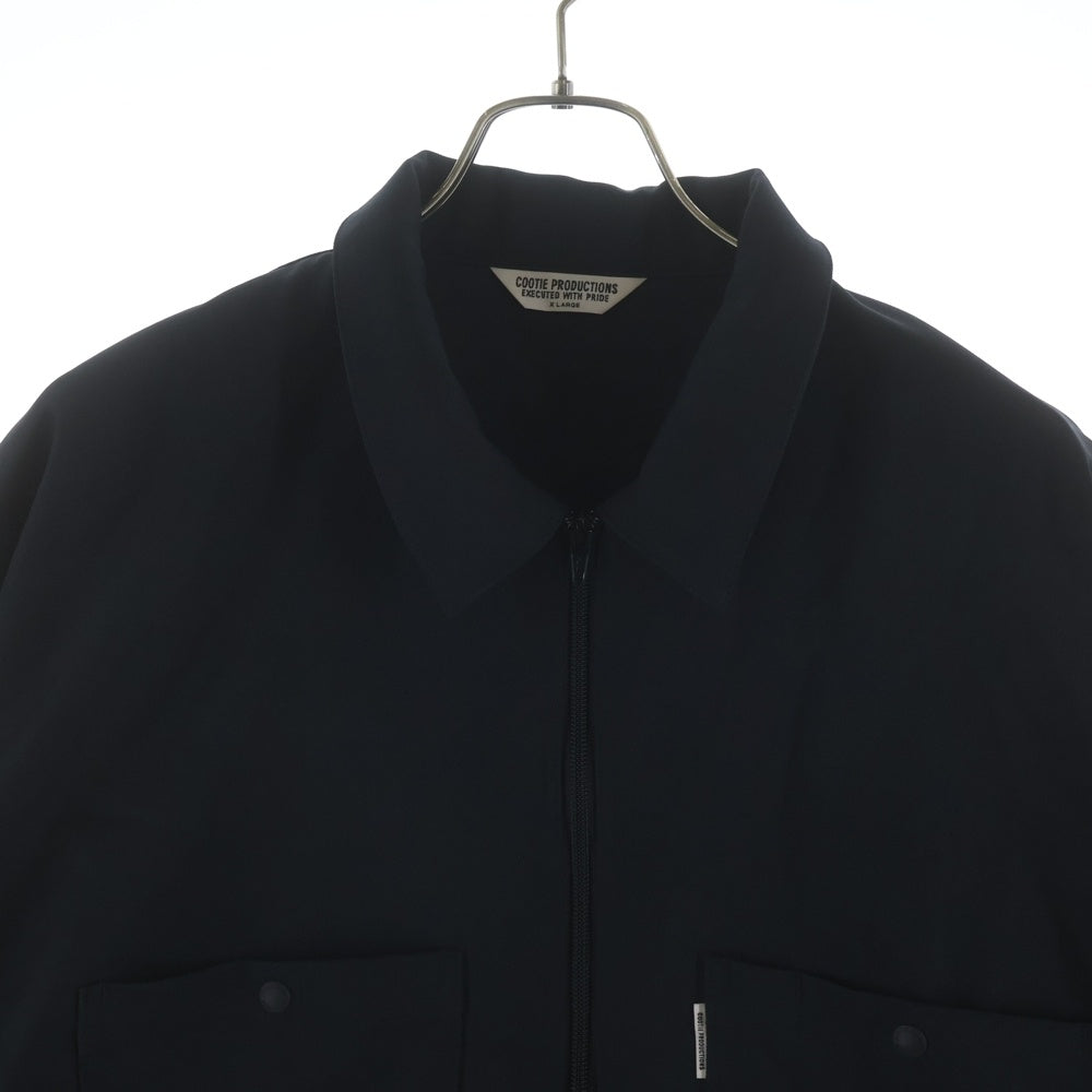 COOTIE PRODUCTIONS(クーティー プロダクションズ) 22AW Polyester Twill Half Zip Work L/S Shirt ポリエステルツイル ハーフジップ長袖シャツ ワークシャツ ブラック CTE-22A406