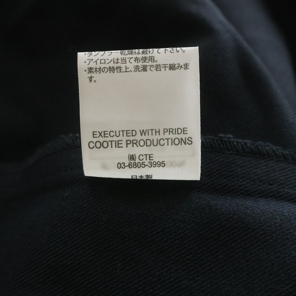 COOTIE PRODUCTIONS(クーティー プロダクションズ) 22AW Polyester Twill Half Zip Work L/S Shirt ポリエステルツイル ハーフジップ長袖シャツ ワークシャツ ブラック CTE-22A406
