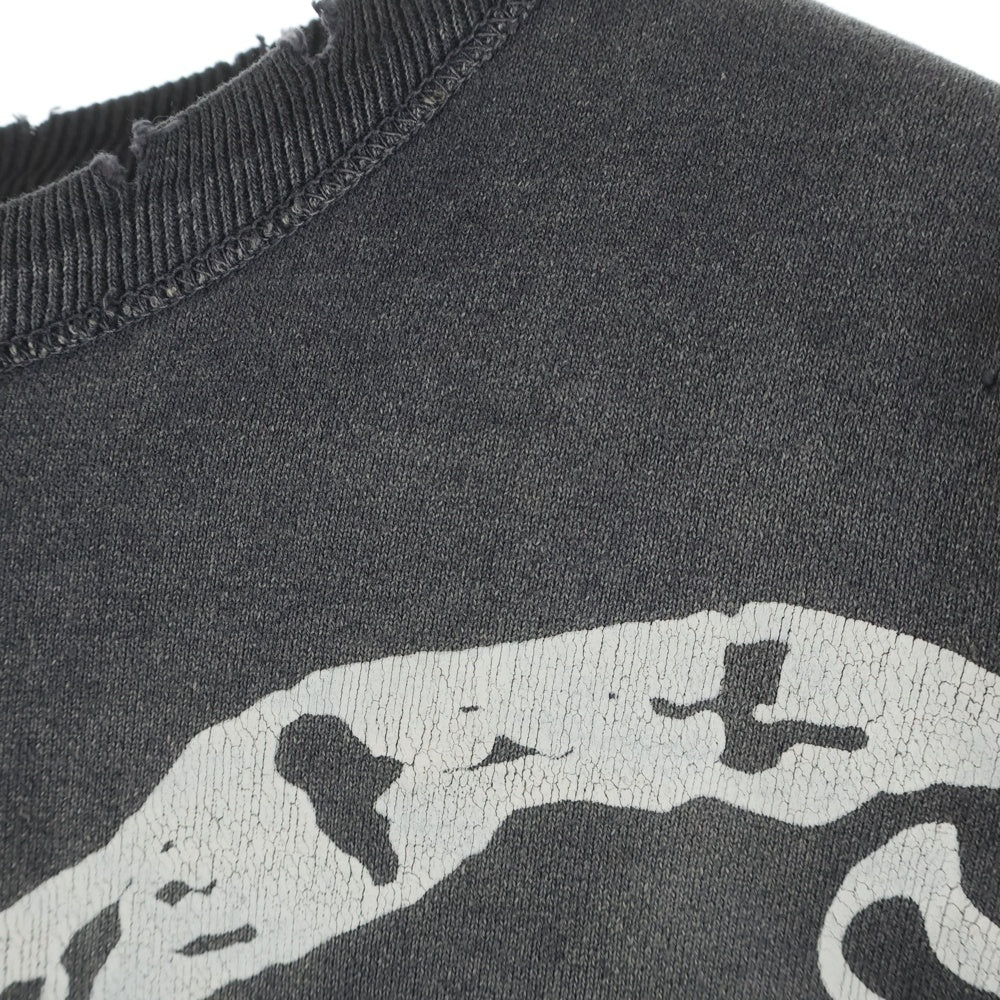 SAINT MICHAEL(セントマイケル) 24AW BONE SAINT CREW SWT ボーンプリント クルーネックスウェットトレーナー グレー SM-YS1-0000-031