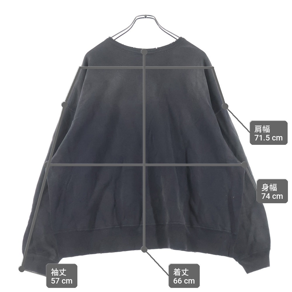 SAINT MICHAEL(セントマイケル) 24AW BONE SAINT CREW SWT ボーンプリント クルーネックスウェットトレーナー グレー SM-YS1-0000-031