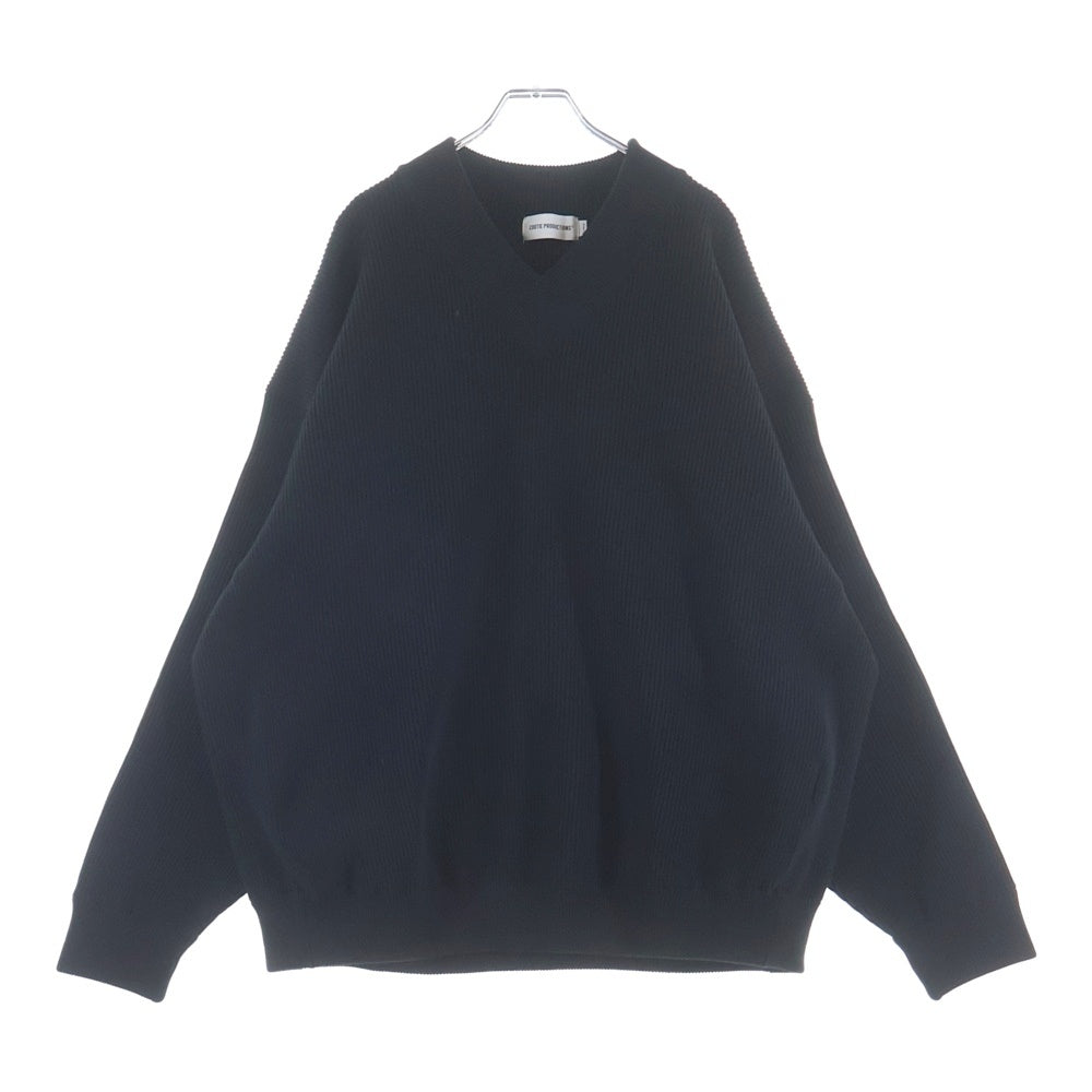 COOTIE PRODUCTIONS(クーティー プロダクションズ) 25SS Solotex Tilden Sweater Vネック チルデンセーター ニット ブラック CTE-25S311