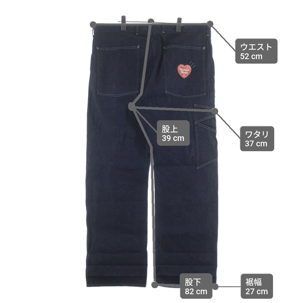 HUMAN MADE(ヒューマンメイド) DENIM WORK PANTS ハートロゴ デニムワークパンツ ブルー HM28PT001