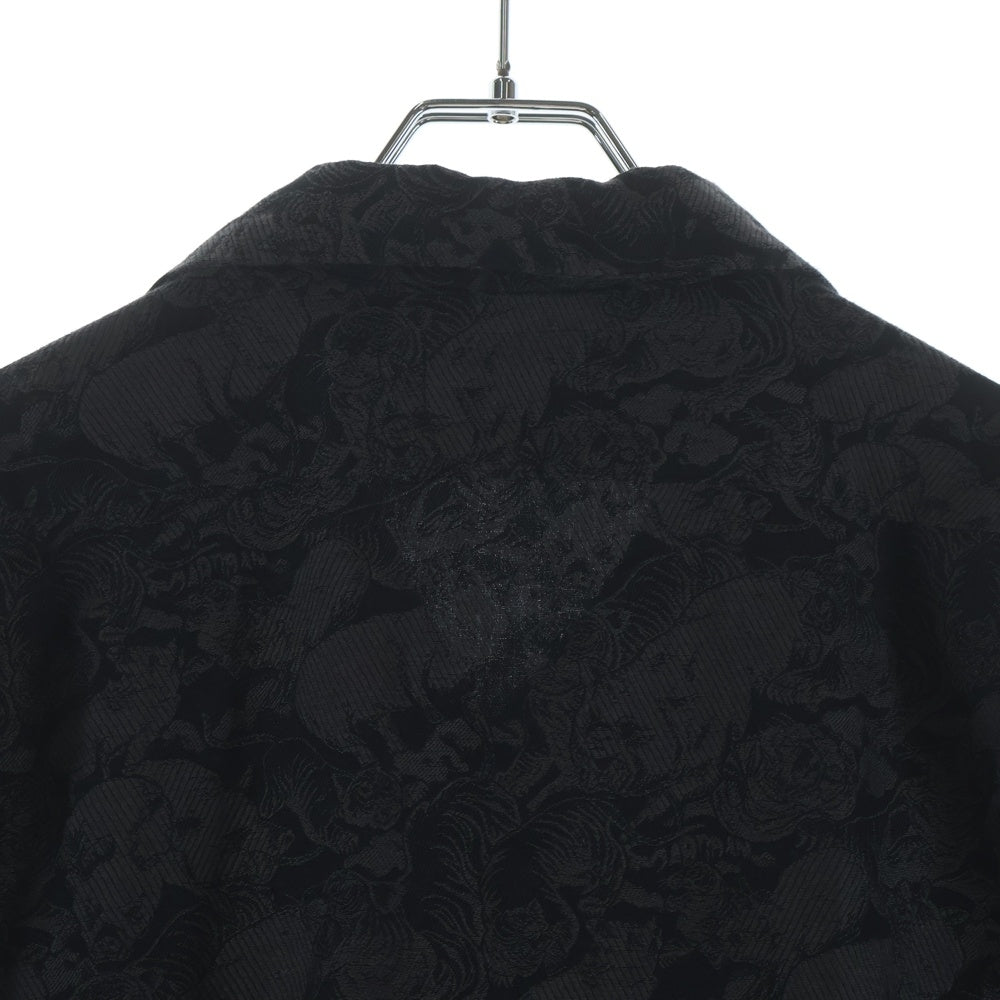 STUDIO D'ARTISAN(ステュディオダルチザン) 京黒紋付染 総柄デザイン 半袖シャツ ブラック