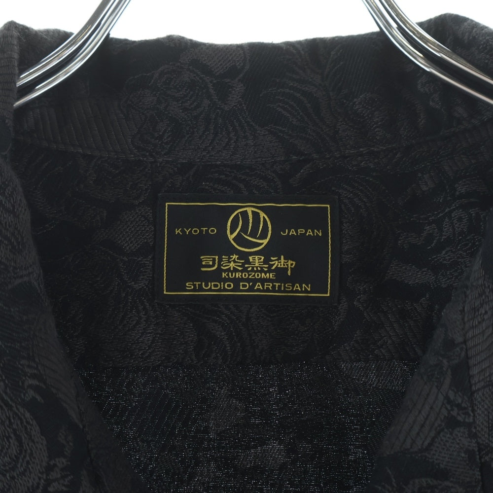 STUDIO D'ARTISAN(ステュディオダルチザン) 京黒紋付染 総柄デザイン 半袖シャツ ブラック