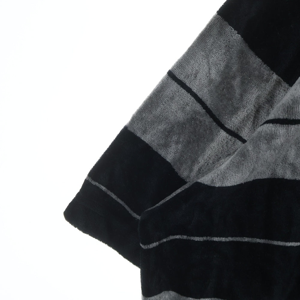 COOTIE PRODUCTIONS(クーティー プロダクションズ) 25SS Velour Border S/S Polo ベロア ボーダー 半袖Tシャツ カットソー グレー CTE-25S329