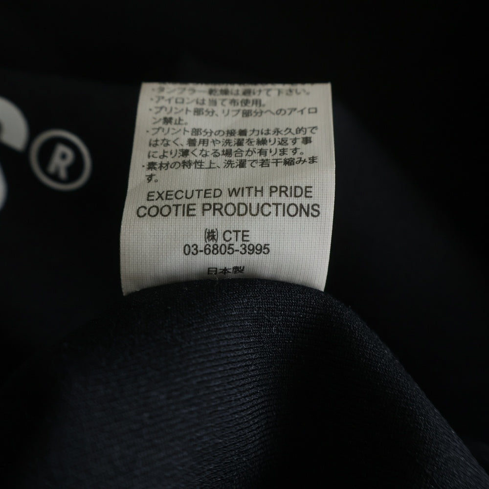 COOTIE PRODUCTIONS(クーティー プロダクションズ) 24AW Memory Polyester Twill Football Top フロントロゴ ポリエステルツイル フットボール長袖Tシャツ ブラック CTE-24A312