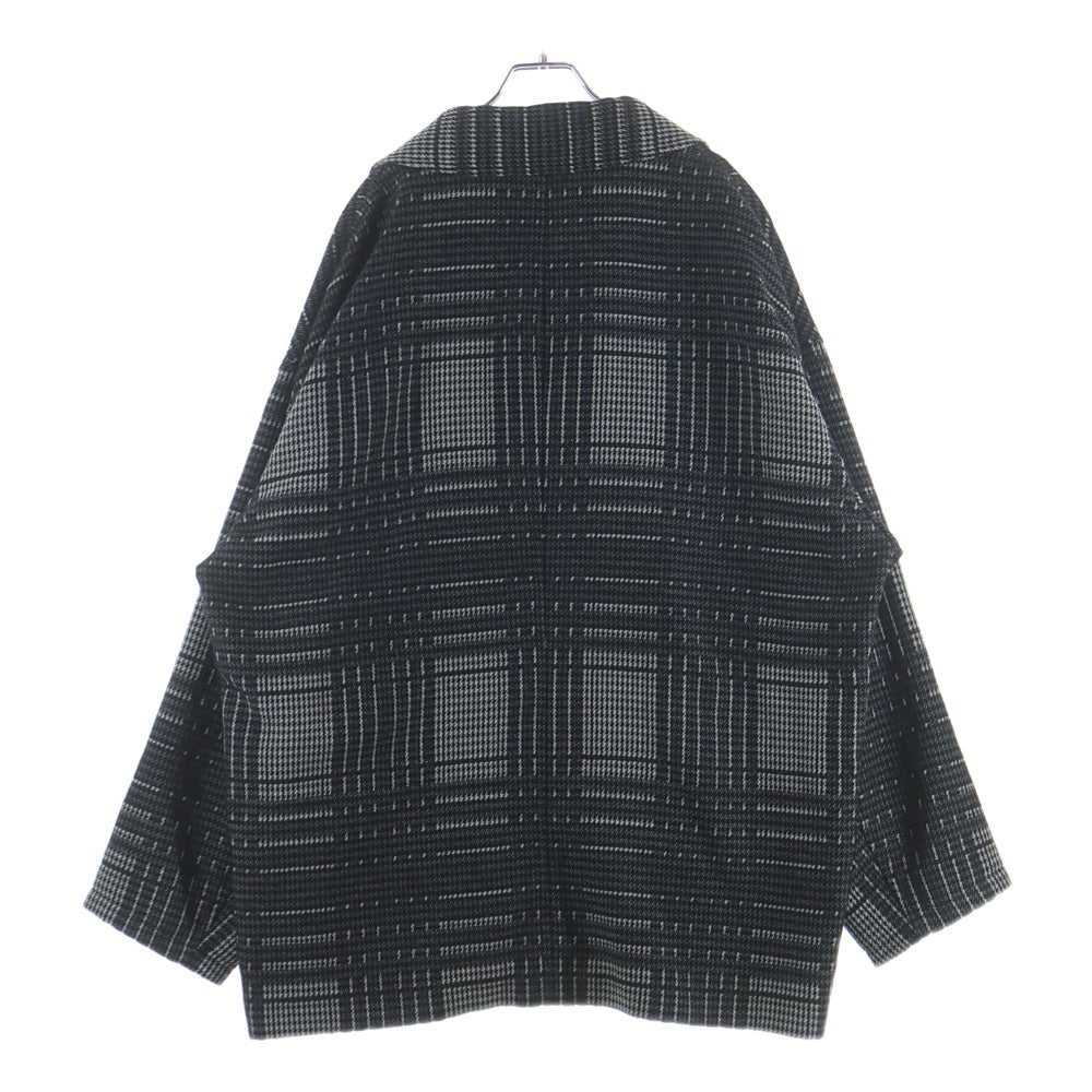 COOTIE PRODUCTIONS(クーティー プロダクションズ) 23AW Jacquard Check Wool Short Chester Coat ジャガード チェックウール チェスターコート ブラック CTE-23A215