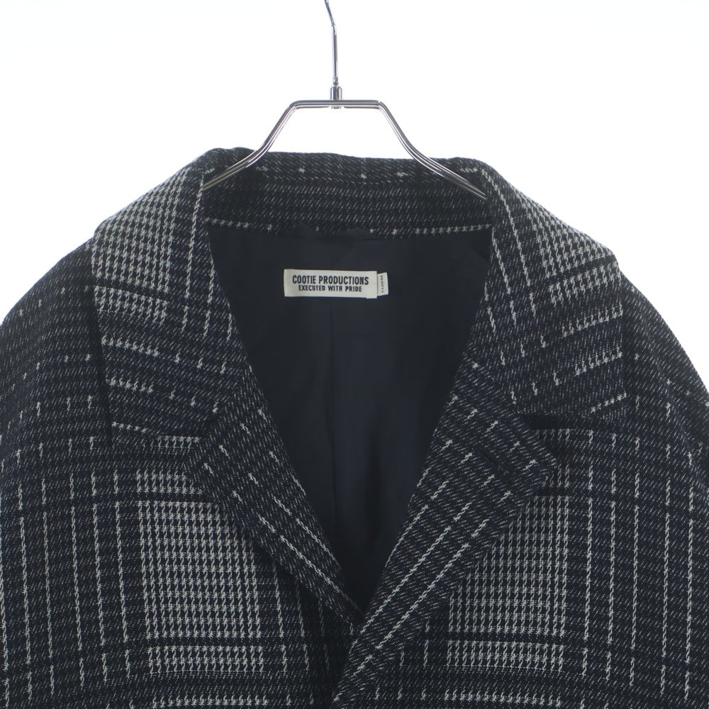 COOTIE PRODUCTIONS(クーティー プロダクションズ) 23AW Jacquard Check Wool Short Chester Coat ジャガード チェックウール チェスターコート ブラック CTE-23A215