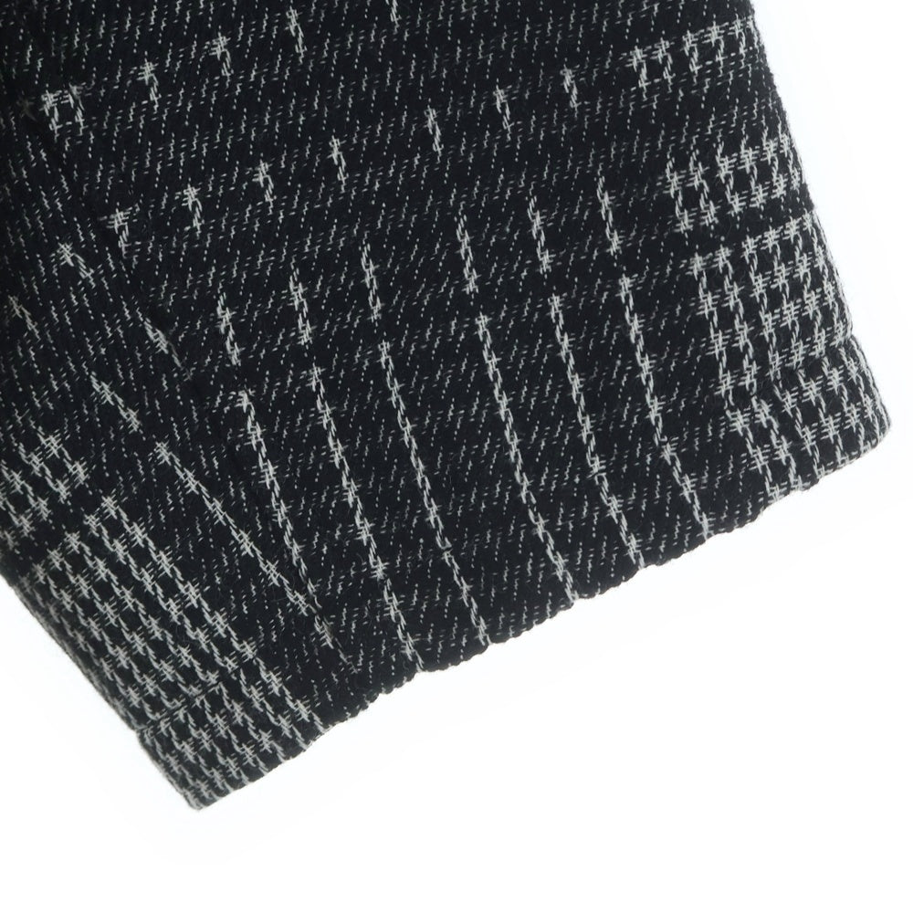 COOTIE PRODUCTIONS(クーティー プロダクションズ) 23AW Jacquard Check Wool Short Chester Coat ジャガード チェックウール チェスターコート ブラック CTE-23A215