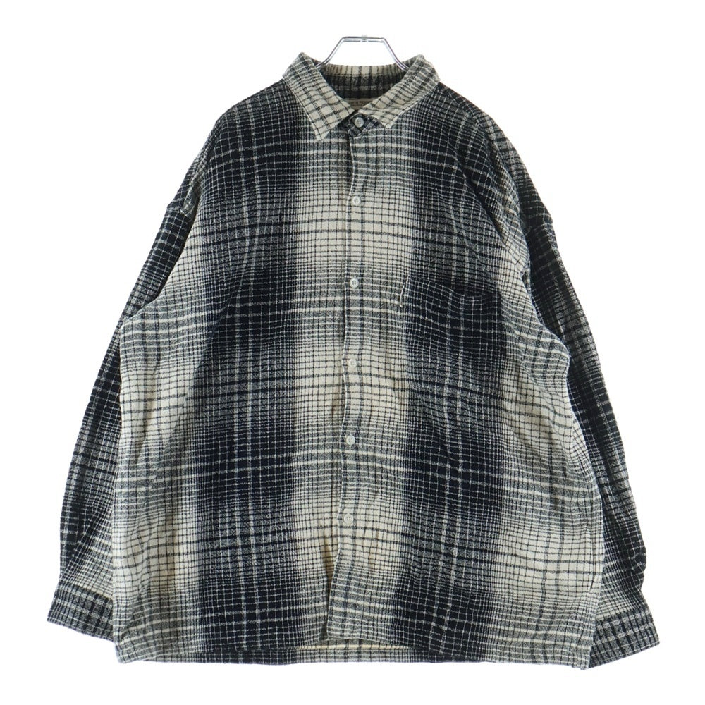 COOTIE PRODUCTIONS(クーティー プロダクションズ) 22AW Ombre Check Work L/S Shirt オンブレチェック ワークシャツ 長袖シャツ ブラック/ホワイト CTE-22A402