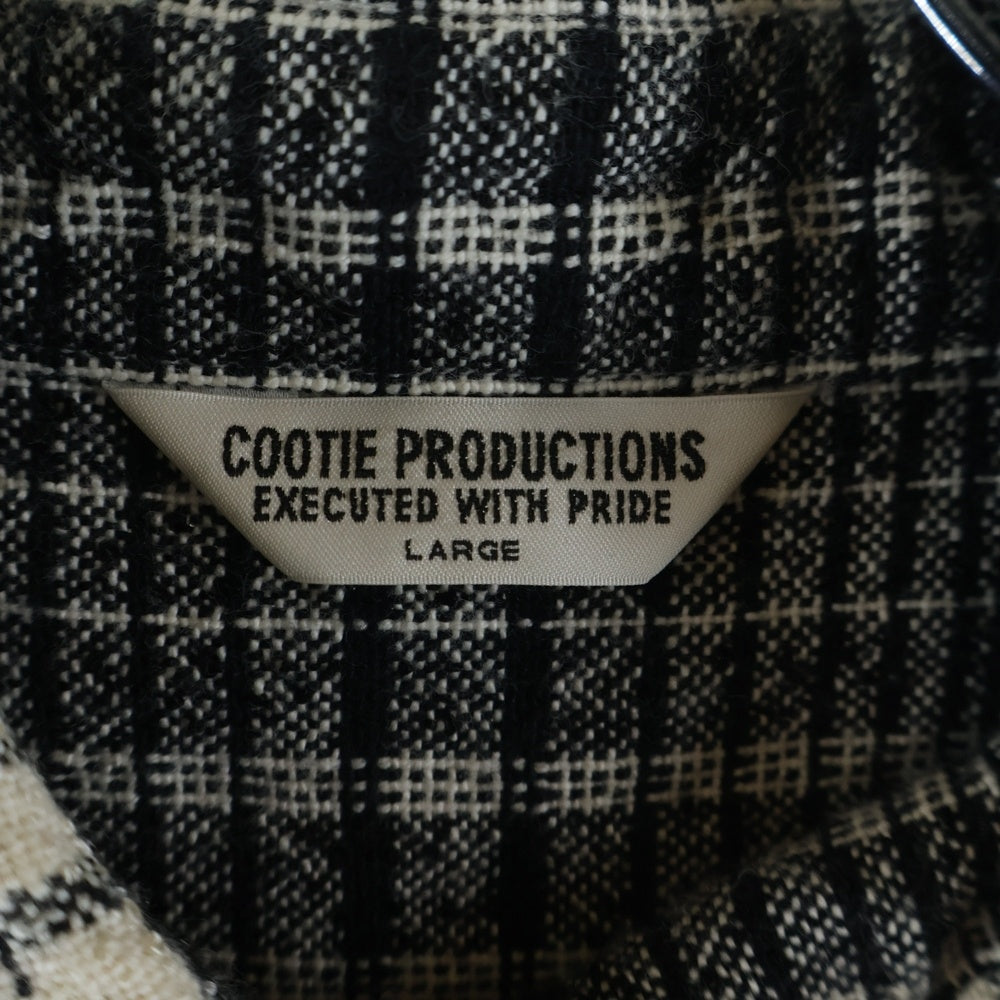 COOTIE PRODUCTIONS(クーティー プロダクションズ) 22AW Ombre Check Work L/S Shirt オンブレチェック ワークシャツ 長袖シャツ ブラック/ホワイト CTE-22A402