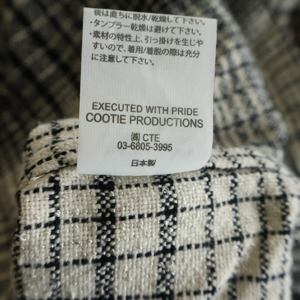 COOTIE PRODUCTIONS(クーティー プロダクションズ) 22AW Ombre Check Work L/S Shirt オンブレチェック ワークシャツ 長袖シャツ ブラック/ホワイト CTE-22A402