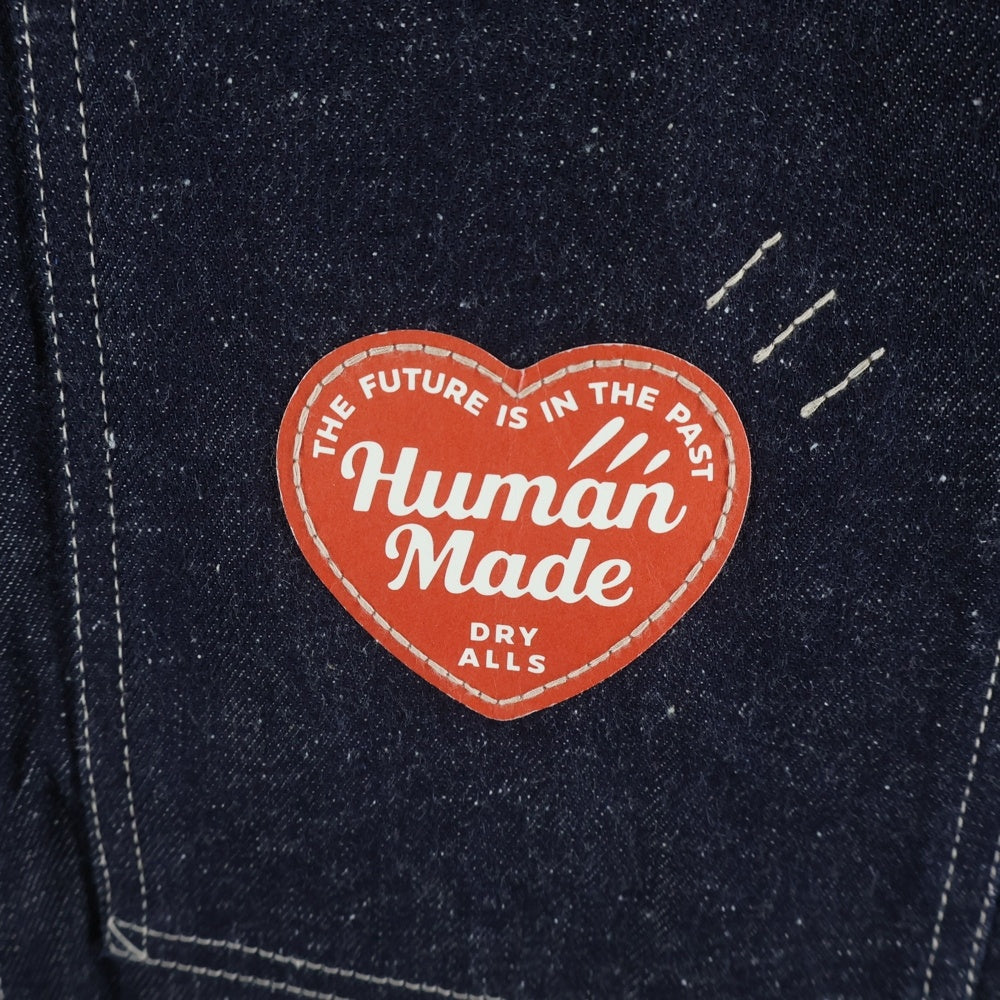 HUMAN MADE(ヒューマンメイド) DENIM COVERALL JACKET PAST ハートロゴ デニムカバーオールジャケット Gジャン ブルー HM28JK001