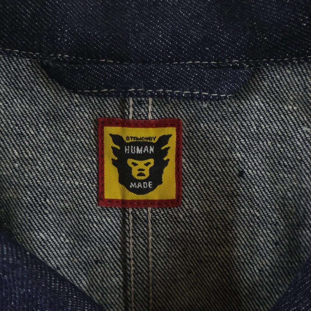 HUMAN MADE(ヒューマンメイド) DENIM COVERALL JACKET PAST ハートロゴ デニムカバーオールジャケット Gジャン ブルー HM28JK001