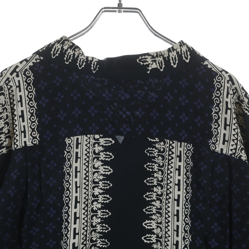 COOTIE PRODUCTIONS(クーティー プロダクションズ) 23SS Rayon Open Collar S/S Shirt チェーンデザイン オープンカラー レーヨン半袖シャツ ブラック CTE-23S411