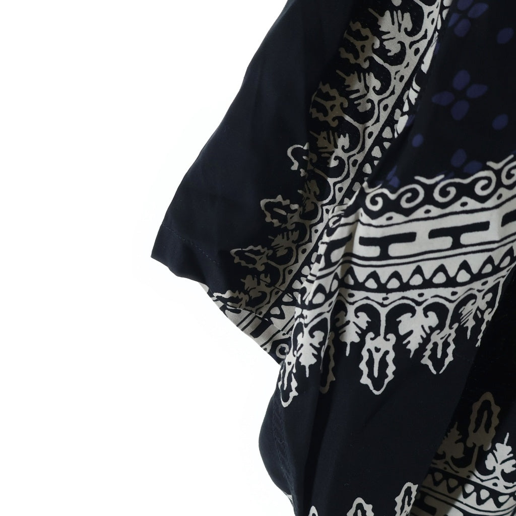 COOTIE PRODUCTIONS(クーティー プロダクションズ) 22SS Rayon Open Collar S/S Shirt バンダナ 総柄デザイン レーヨン 半袖シャツ ネイビー CTE-22S408