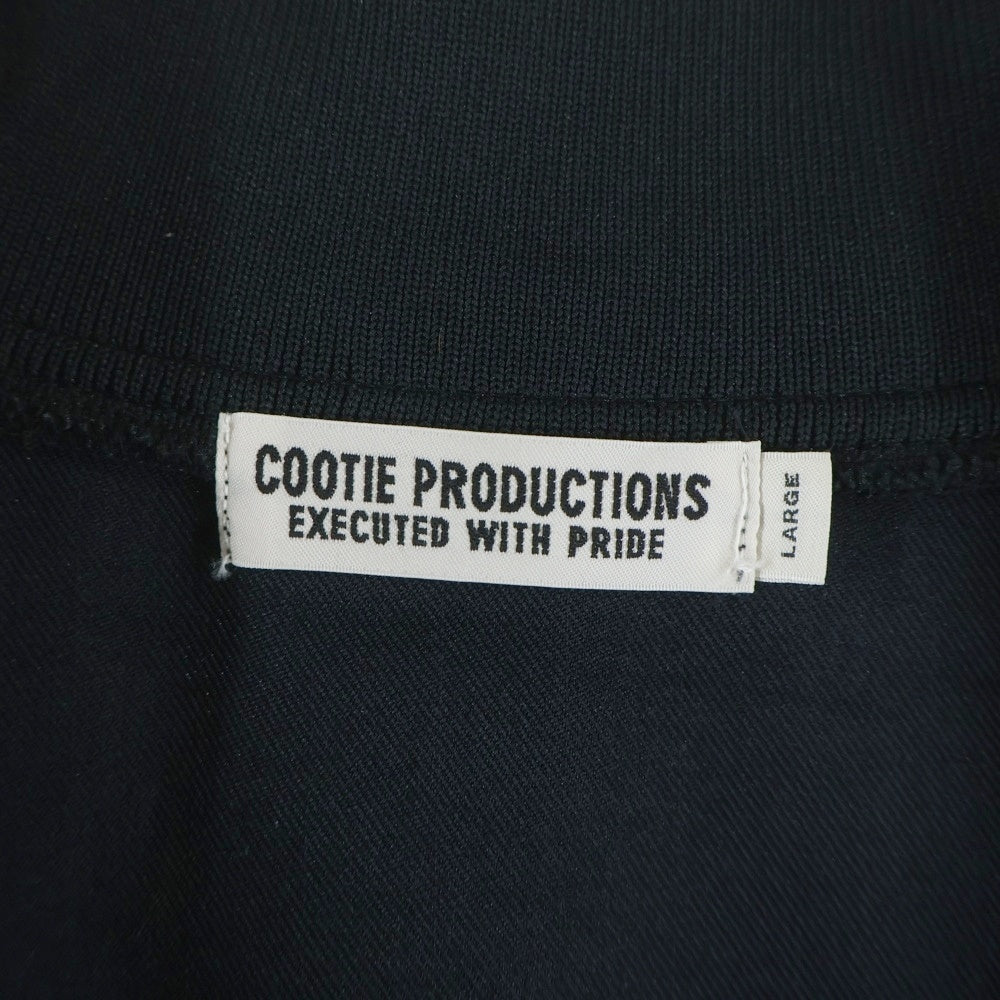COOTIE PRODUCTIONS(クーティー プロダクションズ) 22AW Polyester Velour Half Zip フロントロゴ ハーフジップスウェット トレーナー ブラック CTE-22A313