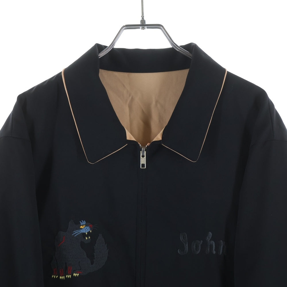 John UNDERCOVER(ジョン アンダーカバー) 17SS ギャバ刺繍ベトジャン ブルゾン ブラック JUS4201