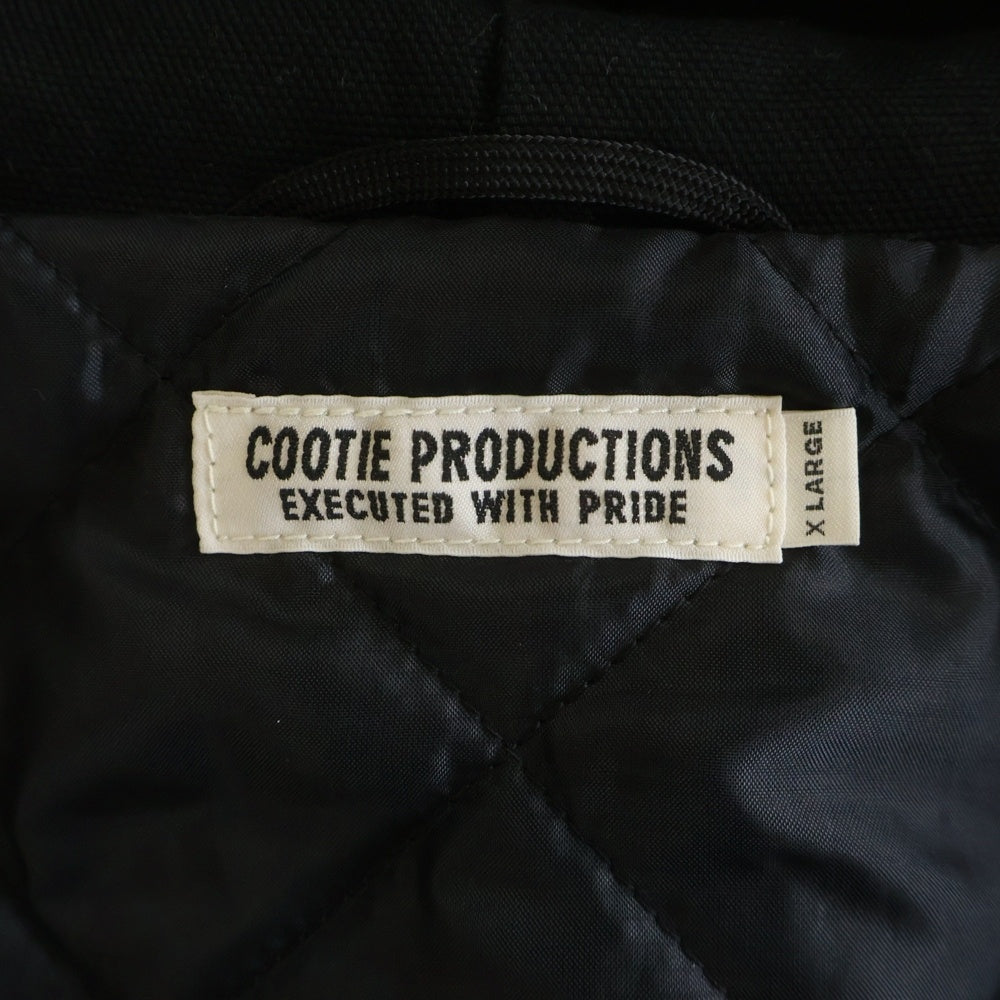 COOTIE PRODUCTIONS(クーティー プロダクションズ) 22AW OX Hoodie Blouson ロゴ刺繍 中綿ブルゾン フーデッドジャケット ブラック CTE-22A212