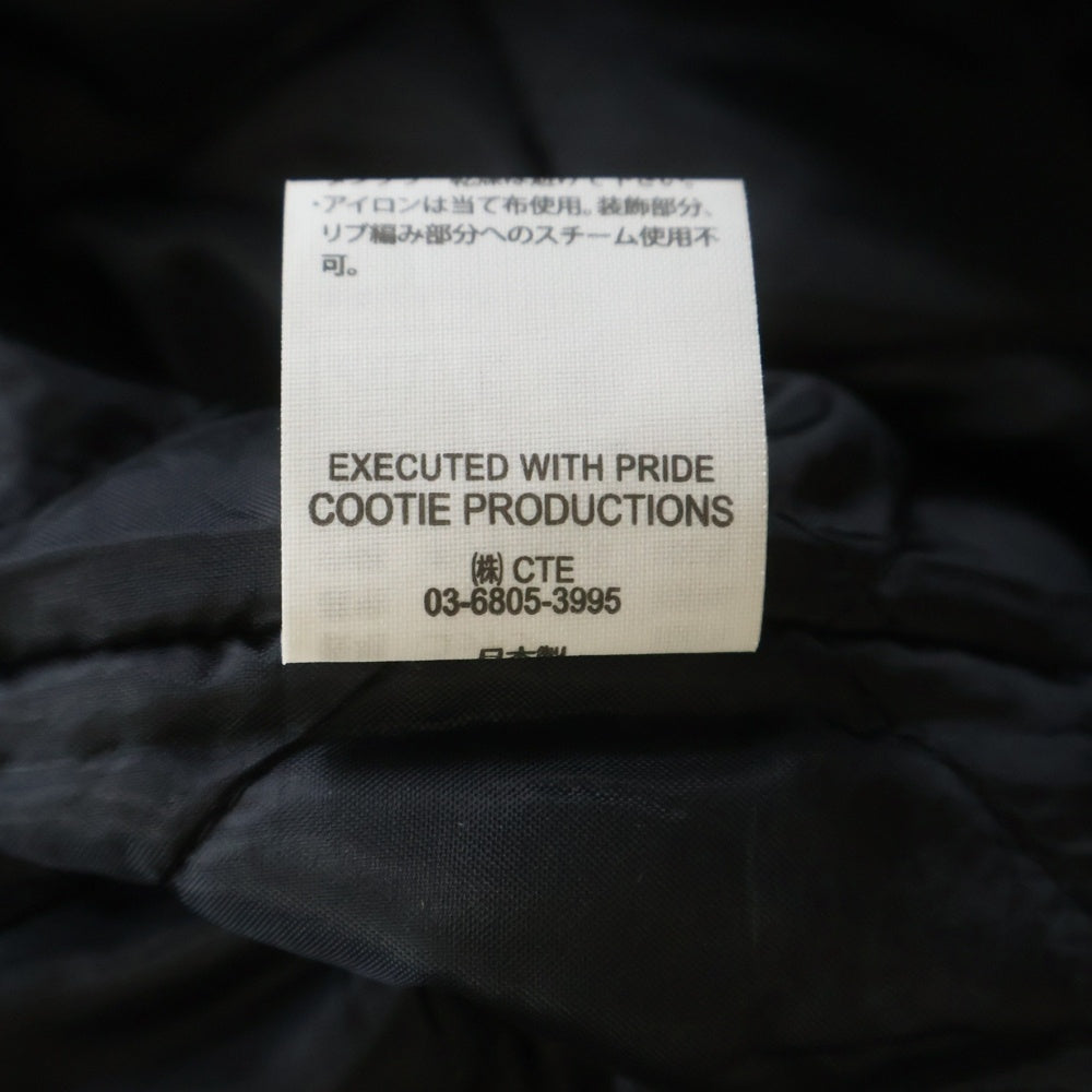 COOTIE PRODUCTIONS(クーティー プロダクションズ) 22AW OX Hoodie Blouson ロゴ刺繍 中綿ブルゾン フーデッドジャケット ブラック CTE-22A212
