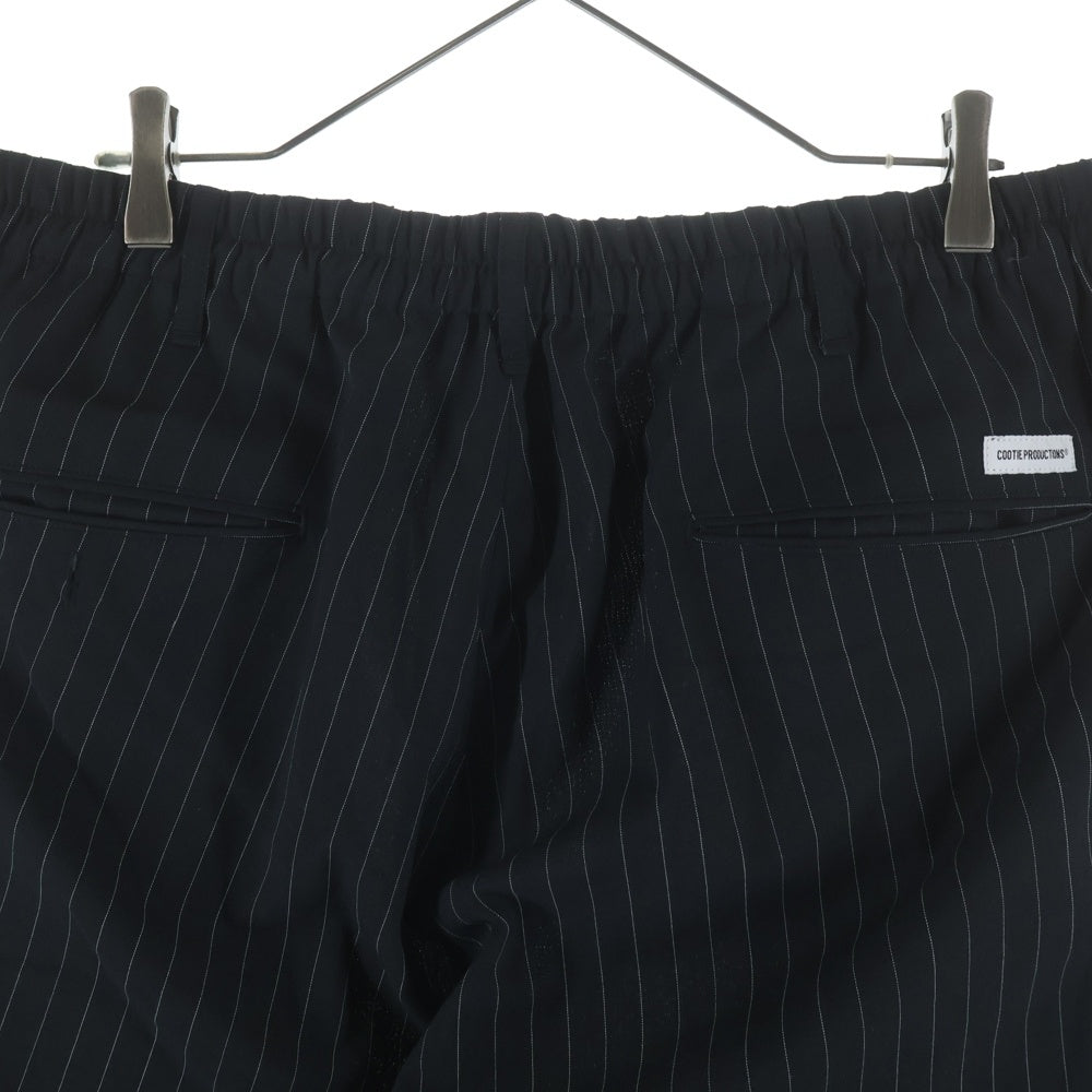COOTIE PRODUCTIONS(クーティー プロダクションズ) 25SS T/W Square Leg Easy Pants ストライプ スクエアレッグ イージーパンツ ブラック CTE-25S102-STRIPE