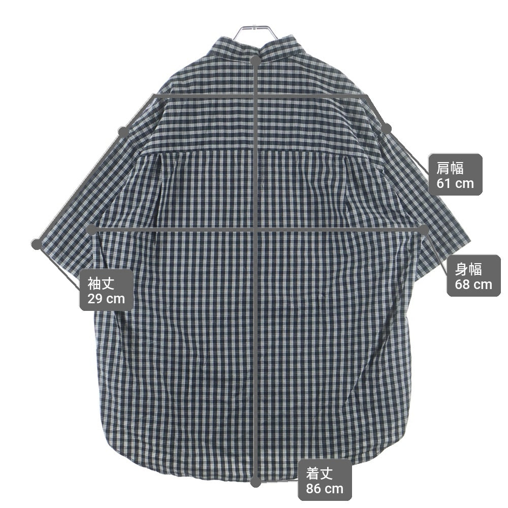 COOTIE PRODUCTIONS(クーティー プロダクションズ) 24SS Dobby Check S/S Shirt ドビーチェック 半袖シャツ ブラック/ホワイト CTE-24S404