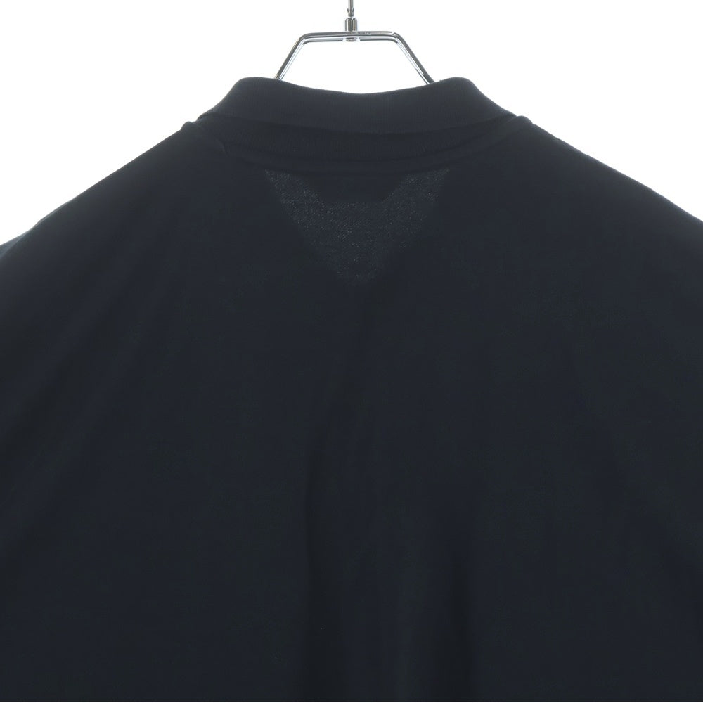 COOTIE PRODUCTIONS(クーティー プロダクションズ) 23SS Polyester Twill Fly Front S/S Shirt フロントロゴ刺繍 ツイルフライ半袖シャツ ポロシャツ ブラック CTE-23S408