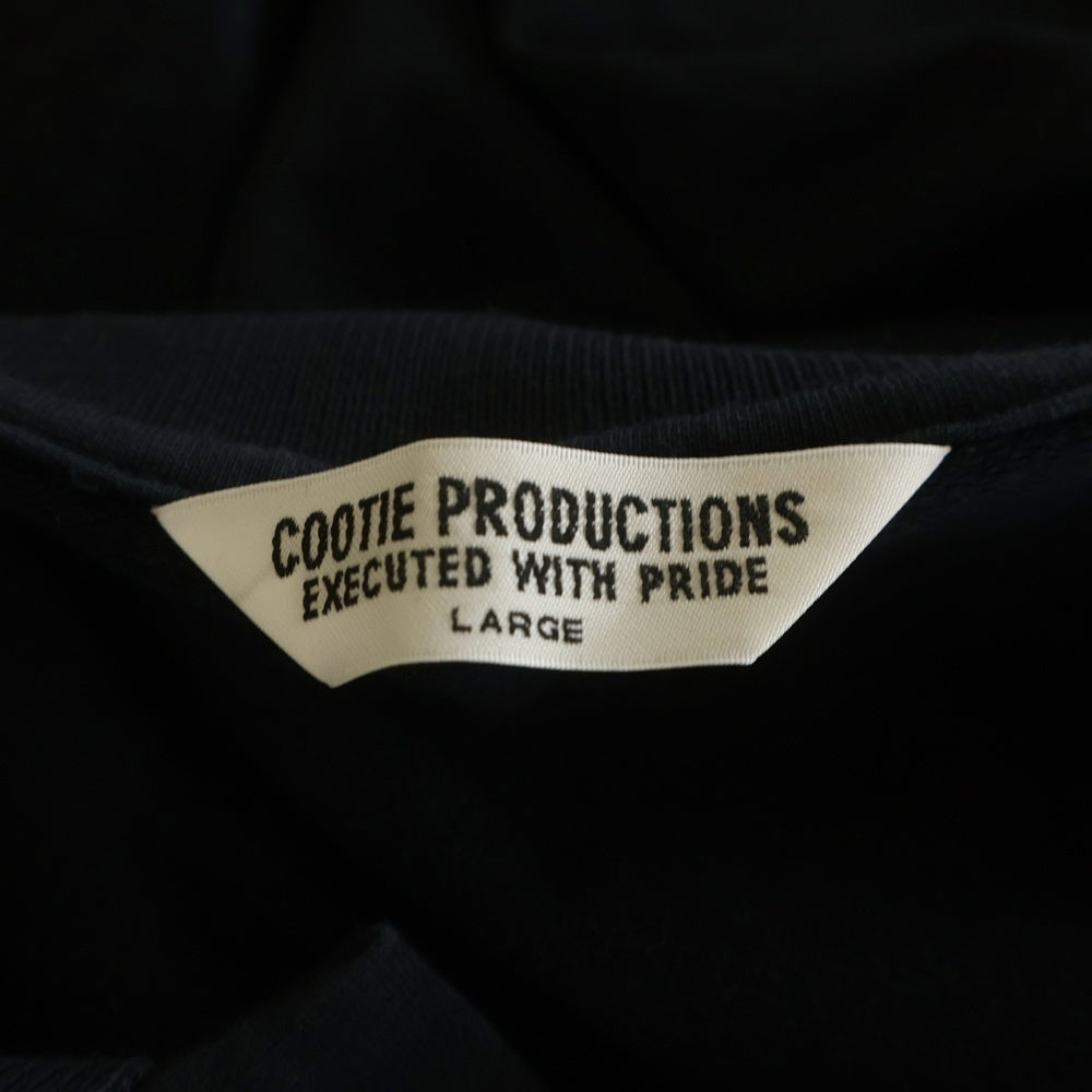 COOTIE PRODUCTIONS(クーティー プロダクションズ) 23SS Polyester Twill Fly Front S/S Shirt フロントロゴ刺繍 ツイルフライ半袖シャツ ポロシャツ ブラック CTE-23S408