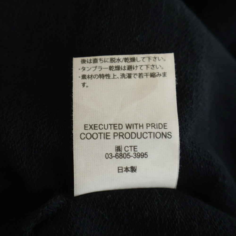 COOTIE PRODUCTIONS(クーティー プロダクションズ) 23SS Polyester Twill Fly Front S/S Shirt フロントロゴ刺繍 ツイルフライ半袖シャツ ポロシャツ ブラック CTE-23S408
